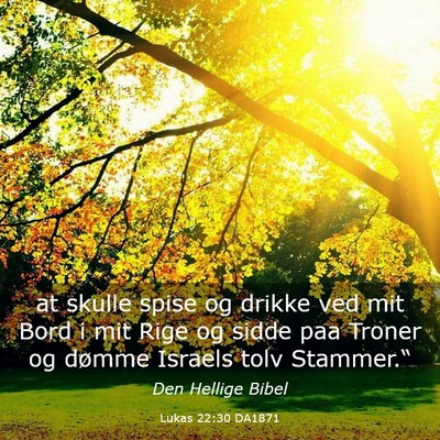 Picture 03 - Lukas 22:30 DA1871 - at skulle spise og drikke ved mit Bord i mit Rige - Bible Verse Picture