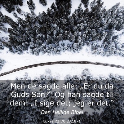 Picture 03 - Lukas 22:70 DA1871 - Men de sagde alle: „Er du da Guds Søn?“ Og - Bible Verse Picture