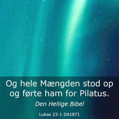 Picture 03 - Lukas 23:1 DA1871 - Og hele Mængden stod op og førte ham for - Bible Verse Picture