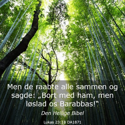 Picture 03 - Lukas 23:18 DA1871 - Men de raabte alle sammen og sagde: „Bort med - Bible Verse Picture