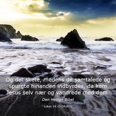 Picture 03 - Lukas 24:15 DA1871 - Og det skete, medens de samtalede og spurgte - Bible Verse Picture