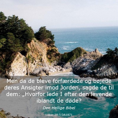 Picture 03 - Lukas 24:5 DA1871 - Men da de bleve forfærdede og bøjede deres - Bible Verse Picture