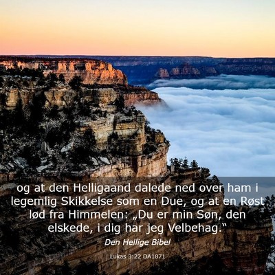 Picture 03 - Lukas 3:22 DA1871 - og at den Helligaand dalede ned over ham i - Bible Verse Picture