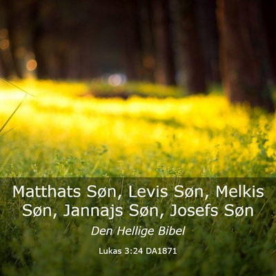 Picture 03 - Lukas 3:24 DA1871 - Matthats Søn, Levis Søn, Melkis Søn, Jannajs - Bible Verse Picture