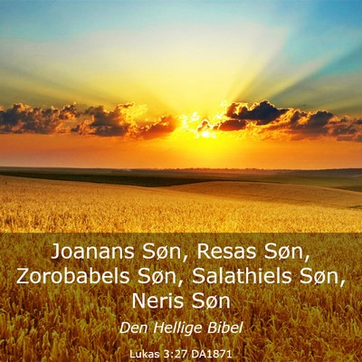 Picture 03 - Lukas 3:27 DA1871 - Joanans Søn, Resas Søn, Zorobabels Søn, - Bible Verse Picture