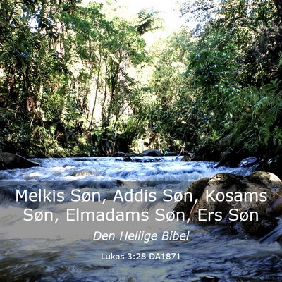Picture 03 - Lukas 3:28 DA1871 - Melkis Søn, Addis Søn, Kosams Søn, Elmadams - Bible Verse Picture