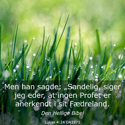 Picture 03 - Lukas 4:24 DA1871 - Men han sagde: „Sandelig, siger jeg eder, at - Bible Verse Picture