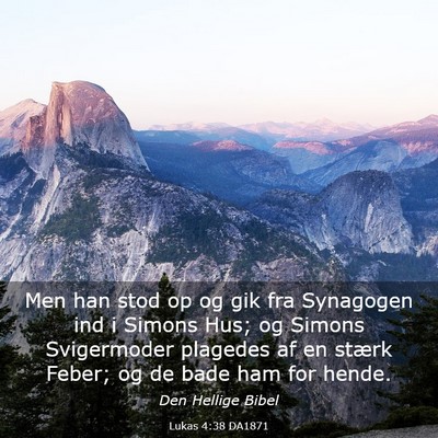 Picture 03 - Lukas 4:38 DA1871 - Men han stod op og gik fra Synagogen ind i Simons - Bible Verse Picture