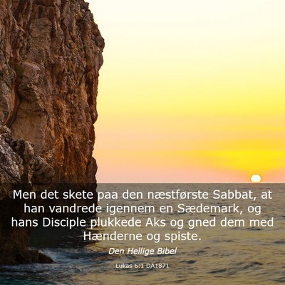 Picture 03 - Lukas 6:1 DA1871 - Men det skete paa den næstførste Sabbat, at han - Bible Verse Picture
