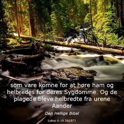 Picture 03 - Lukas 6:18 DA1871 - som vare komne for at høre ham og helbredes for - Bible Verse Picture