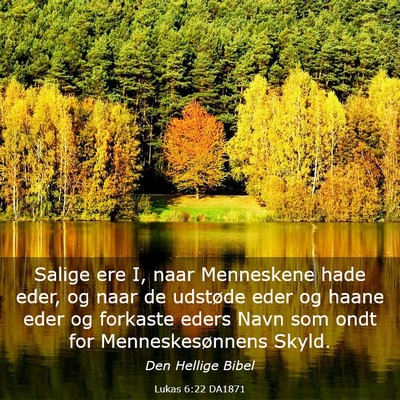Picture 03 - Lukas 6:22 DA1871 - Salige ere I, naar Menneskene hade eder, og naar - Bible Verse Picture