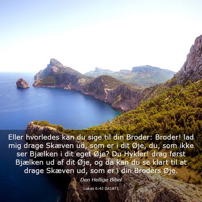 Picture 03 - Lukas 6:42 DA1871 - Eller hvorledes kan du sige til din Broder: - Bible Verse Picture
