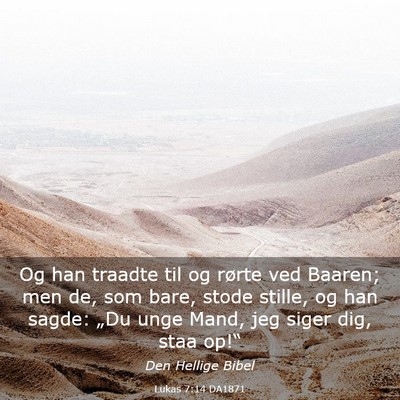 Picture 03 - Lukas 7:14 DA1871 - Og han traadte til og rørte ved Baaren; men de, - Bible Verse Picture