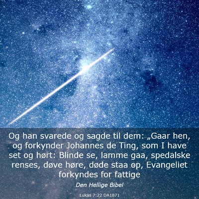 Picture 03 - Lukas 7:22 DA1871 - Og han svarede og sagde til dem: „Gaar hen, og - Bible Verse Picture