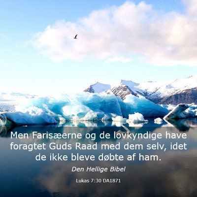 Picture 03 - Lukas 7:30 DA1871 - Men Farisæerne og de lovkyndige have foragtet - Bible Verse Picture
