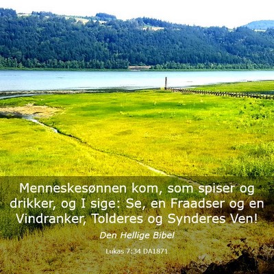 Picture 03 - Lukas 7:34 DA1871 - Menneskesønnen kom, som spiser og drikker, og I - Bible Verse Picture