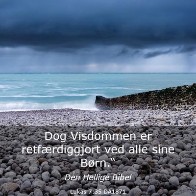 Picture 03 - Lukas 7:35 DA1871 - Dog Visdommen er retfærdiggjort ved alle sine - Bible Verse Picture