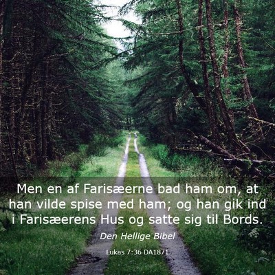 Picture 03 - Lukas 7:36 DA1871 - Men en af Farisæerne bad ham om, at han vilde - Bible Verse Picture