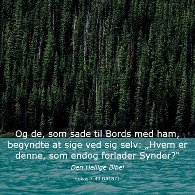 Picture 03 - Lukas 7:49 DA1871 - Og de, som sade til Bords med ham, begyndte at - Bible Verse Picture