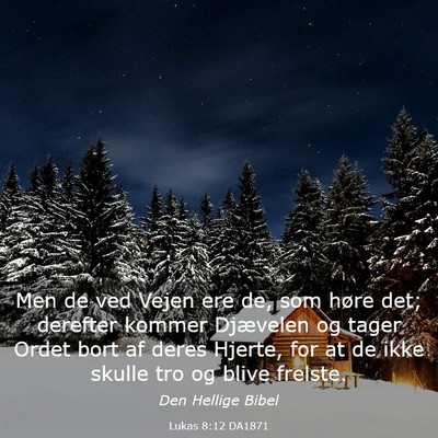 Picture 03 - Lukas 8:12 DA1871 - Men de ved Vejen ere de, som høre det; derefter - Bible Verse Picture