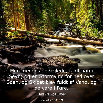 Picture 03 - Lukas 8:23 DA1871 - Men medens de sejlede, faldt han i Søvn; og en - Bible Verse Picture