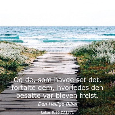 Picture 03 - Lukas 8:36 DA1871 - Og de, som havde set det, fortalte dem, hvorledes - Bible Verse Picture