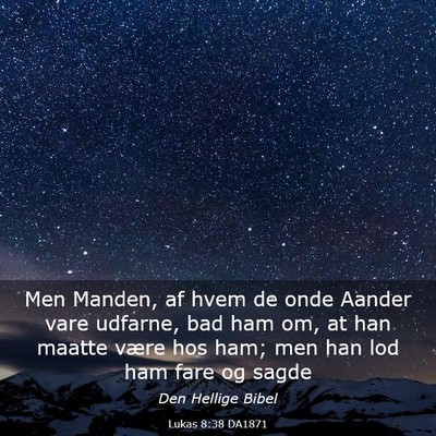 Picture 03 - Lukas 8:38 DA1871 - Men Manden, af hvem de onde Aander vare udfarne, - Bible Verse Picture