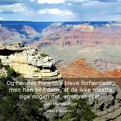 Picture 03 - Lukas 8:56 DA1871 - Og hendes Forældre bleve forfærdede; men han - Bible Verse Picture