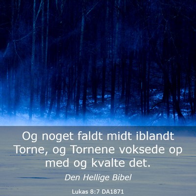Picture 03 - Lukas 8:7 DA1871 - Og noget faldt midt iblandt Torne, og Tornene - Bible Verse Picture
