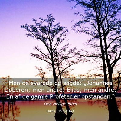 Picture 03 - Lukas 9:19 DA1871 - Men de svarede og sagde: „Johannes Døberen; - Bible Verse Picture