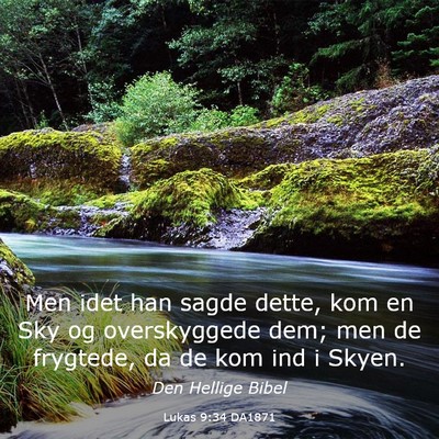Picture 03 - Lukas 9:34 DA1871 - Men idet han sagde dette, kom en Sky og - Bible Verse Picture