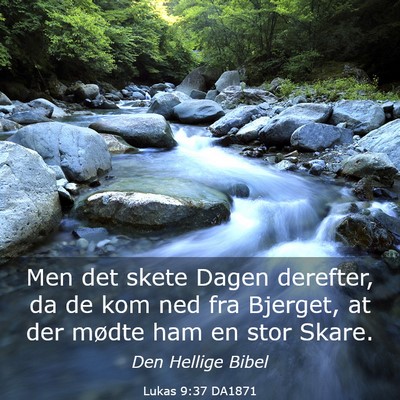 Picture 03 - Lukas 9:37 DA1871 - Men det skete Dagen derefter, da de kom ned fra - Bible Verse Picture