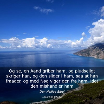 Picture 03 - Lukas 9:39 DA1871 - Og se, en Aand griber ham, og pludseligt skriger - Bible Verse Picture