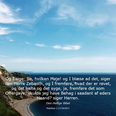 Picture 03 - Malakias 1:13 DA1871 - Og I sige: Se, hvilken Møje! og I blæse ad det, - Bible Verse Picture