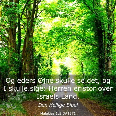 Picture 03 - Malakias 1:5 DA1871 - Og eders Øjne skulle se det, og I skulle sige: - Bible Verse Picture