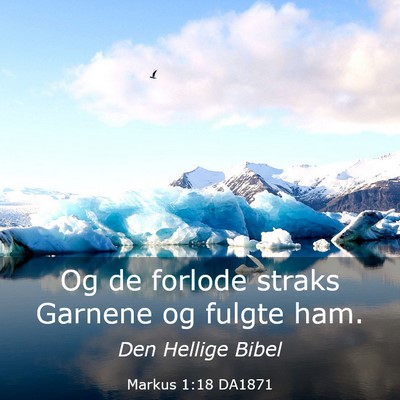 Picture 03 - Markus 1:18 DA1871 - Og de forlode straks Garnene og fulgte - Bible Verse Picture