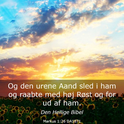 Picture 03 - Markus 1:26 DA1871 - Og den urene Aand sled i ham og raabte med høj - Bible Verse Picture
