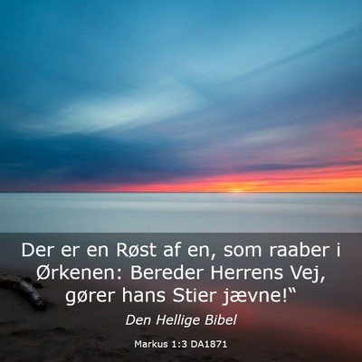 Picture 03 - Markus 1:3 DA1871 - Der er en Røst af en, som raaber i Ørkenen: - Bible Verse Picture