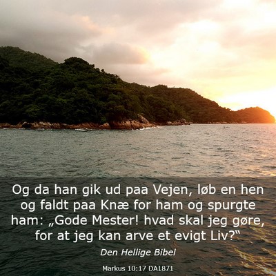 Picture 03 - Markus 10:17 DA1871 - Og da han gik ud paa Vejen, løb en hen og faldt - Bible Verse Picture