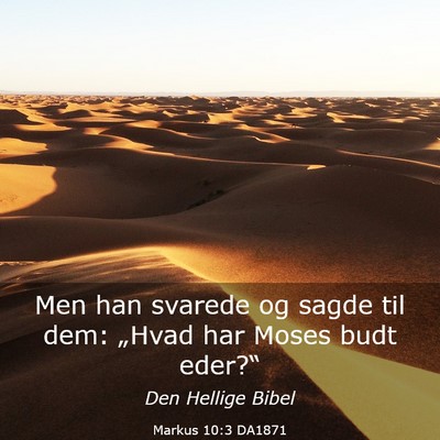 Picture 03 - Markus 10:3 DA1871 - Men han svarede og sagde til dem: „Hvad har - Bible Verse Picture
