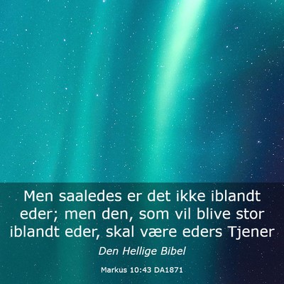 Picture 03 - Markus 10:43 DA1871 - Men saaledes er det ikke iblandt eder; men den, - Bible Verse Picture