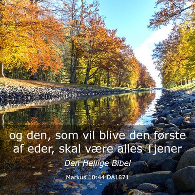 Picture 03 - Markus 10:44 DA1871 - og den, som vil blive den første af eder, skal - Bible Verse Picture
