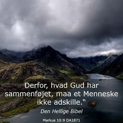 Picture 03 - Markus 10:9 DA1871 - Derfor, hvad Gud har sammenføjet, maa et - Bible Verse Picture