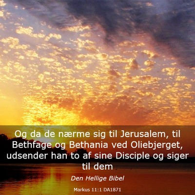 Picture 03 - Markus 11:1 DA1871 - Og da de nærme sig til Jerusalem, til Bethfage - Bible Verse Picture