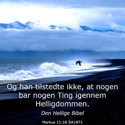 Picture 03 - Markus 11:16 DA1871 - Og han tilstedte ikke, at nogen bar nogen Ting - Bible Verse Picture