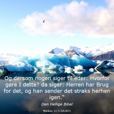 Picture 03 - Markus 11:3 DA1871 - Og dersom nogen siger til eder: Hvorfor gøre I - Bible Verse Picture