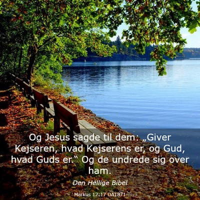 Picture 03 - Markus 12:17 DA1871 - Og Jesus sagde til dem: „Giver Kejseren, hvad - Bible Verse Picture