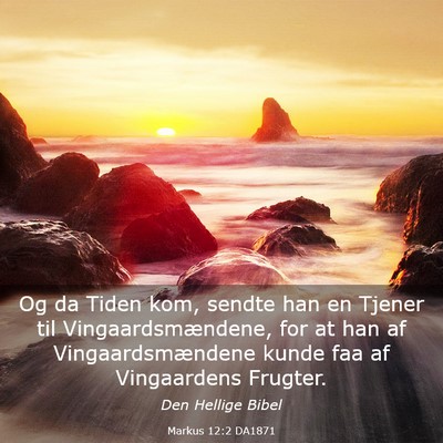 Picture 03 - Markus 12:2 DA1871 - Og da Tiden kom, sendte han en Tjener til - Bible Verse Picture