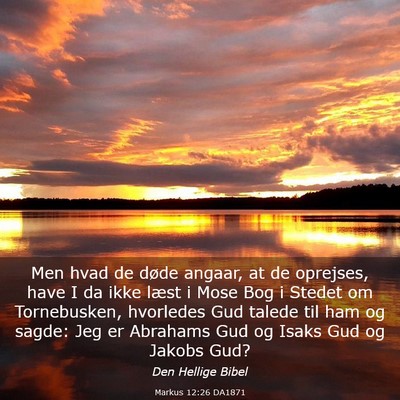 Picture 03 - Markus 12:26 DA1871 - Men hvad de døde angaar, at de oprejses, have I - Bible Verse Picture