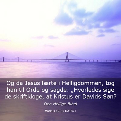 Picture 03 - Markus 12:35 DA1871 - Og da Jesus lærte i Helligdommen, tog han til - Bible Verse Picture